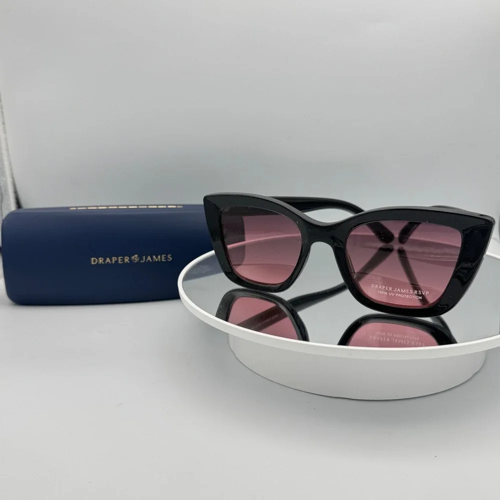 Draper James RSVP Sunglasses Rose Pink Tinted Lens Cat Eye Case 52 21 140 DJ9013